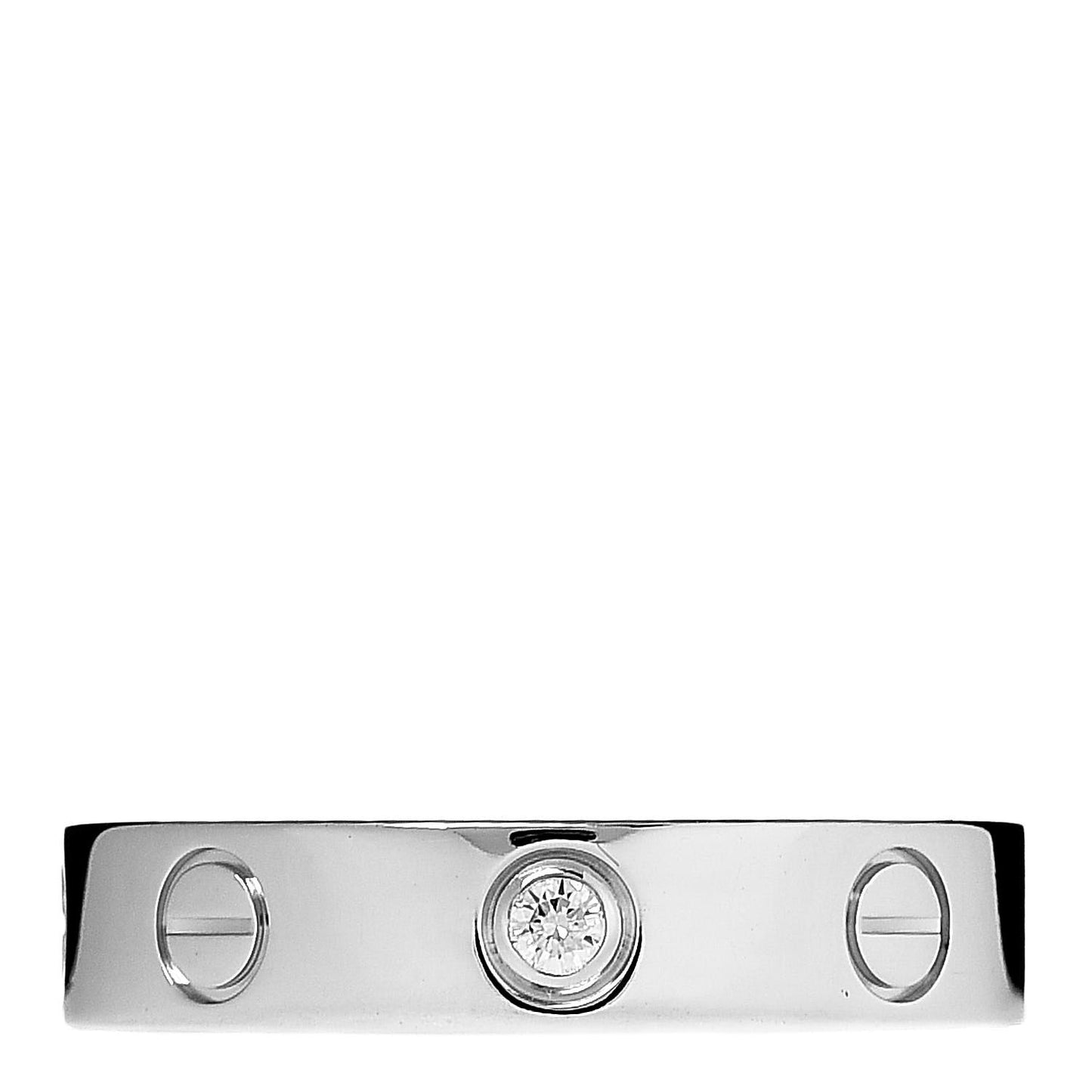18K White Gold Diamond 4mm LOVE Wedding Band Ring 49 4.75