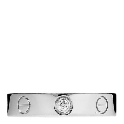 Cartier 18K White Gold Diamond 4mm LOVE Wedding Band Ring 49 4.75 1 of 5