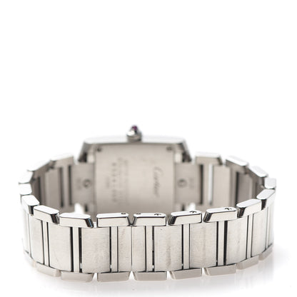Cartier Stainless Steel Pink Mother of Pearl 20mm Tank Francaise Quartz Watch 4 of 7