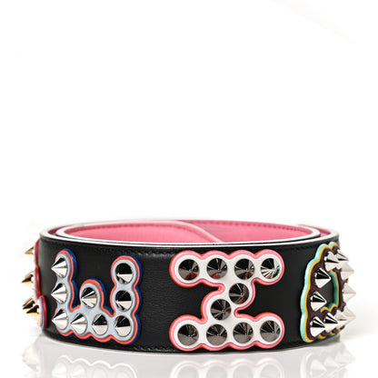 Fendi Vitello Dolce Fun Fair Metal Studded Strap You Black Multicolor 2 of 4