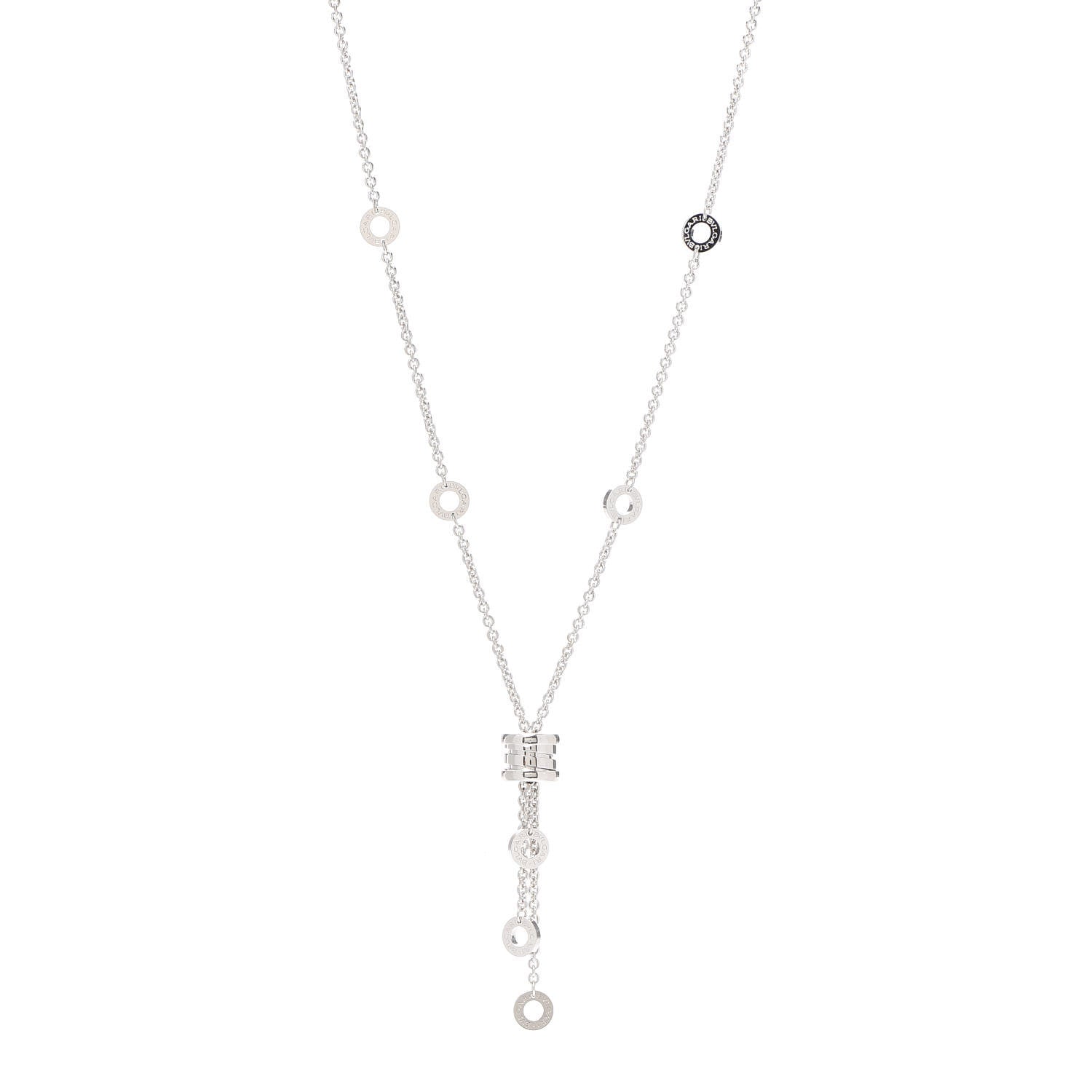 Bulgari 18K White Gold B.Zero1 Lavalier Necklace 1 of 5