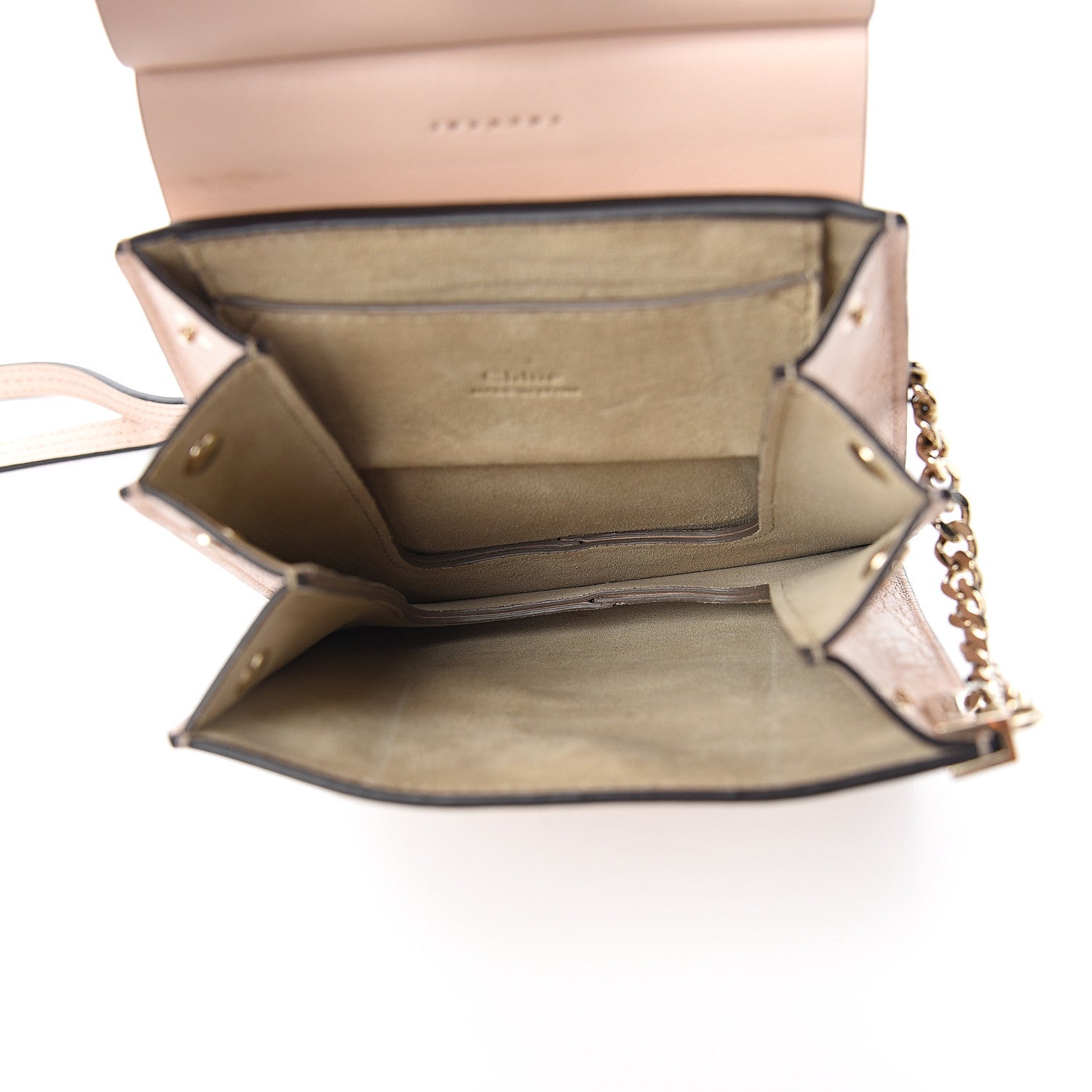Chloe Suede Calfskin Mini Faye Bracelet Bag Cement Pink 4 of 9