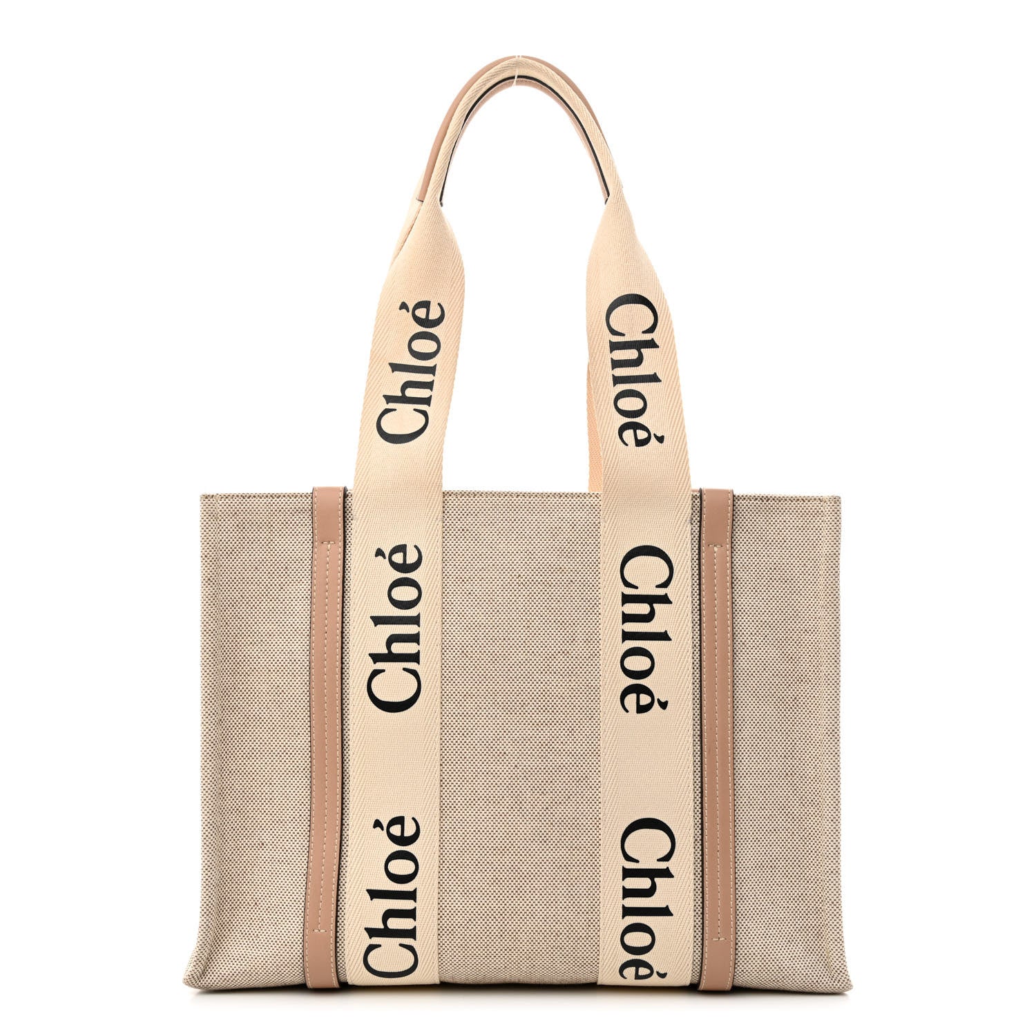 Chloe Cotton Calfskin Medium Woody Ribbon Tote Biscotti Beige 1 of 11