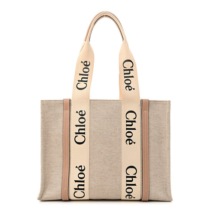 Chloe Cotton Calfskin Medium Woody Ribbon Tote Biscotti Beige 1 of 11