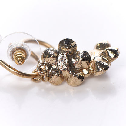 Chanel Crystal CC Flower Dangle Earrings Gold 3 of 5