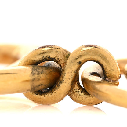 Chanel Metal CC Circle Long Drop Clip On Earrings Gold 7 of 8