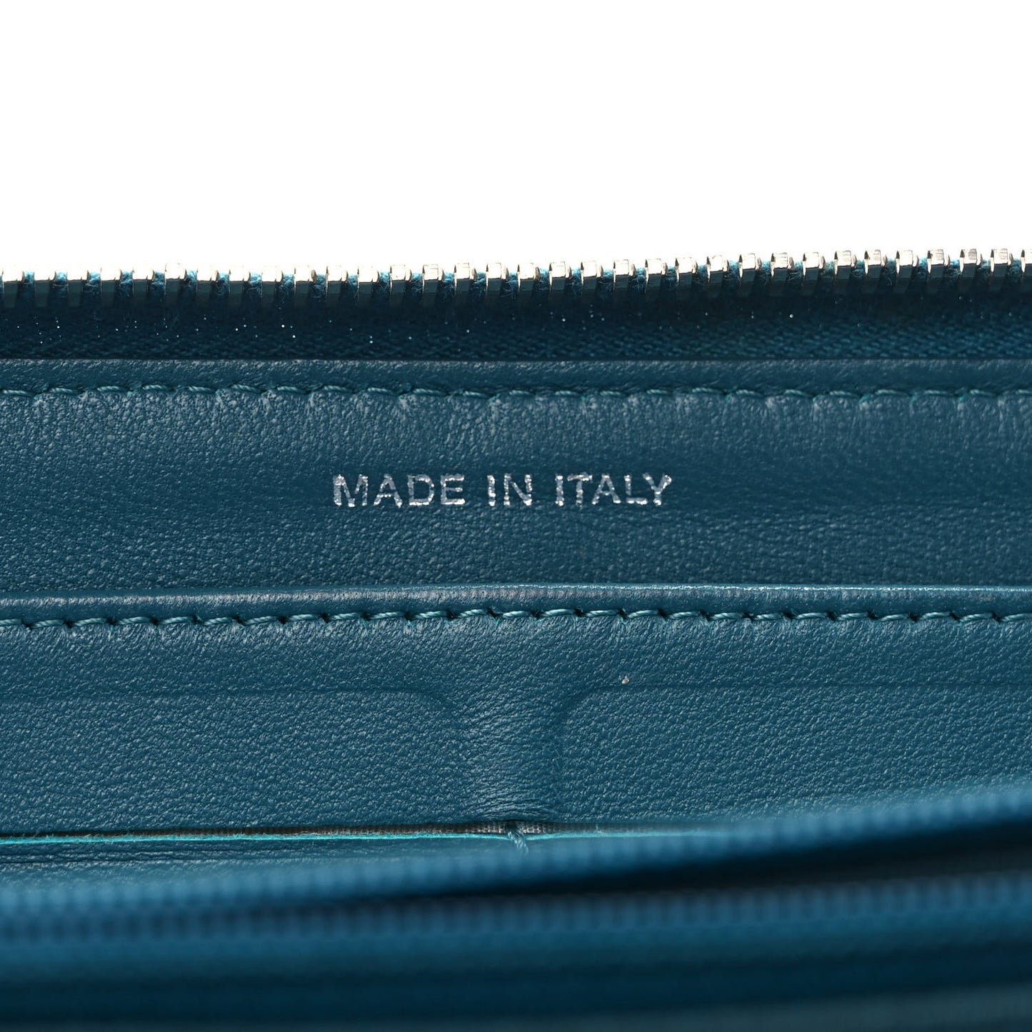 Lambskin Quilted Large Gusset Zip Around Wallet Turquoise