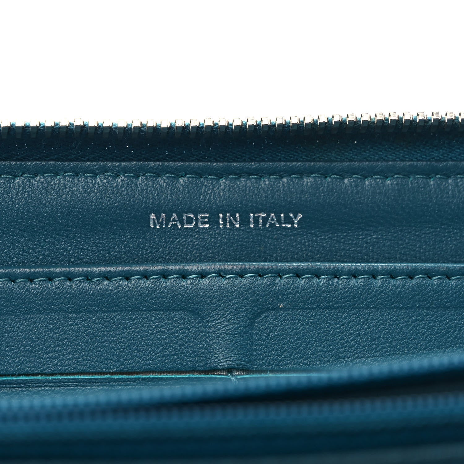 Chanel Lambskin Quilted Large Gusset Zip Around Wallet Turquoise 7 of 7