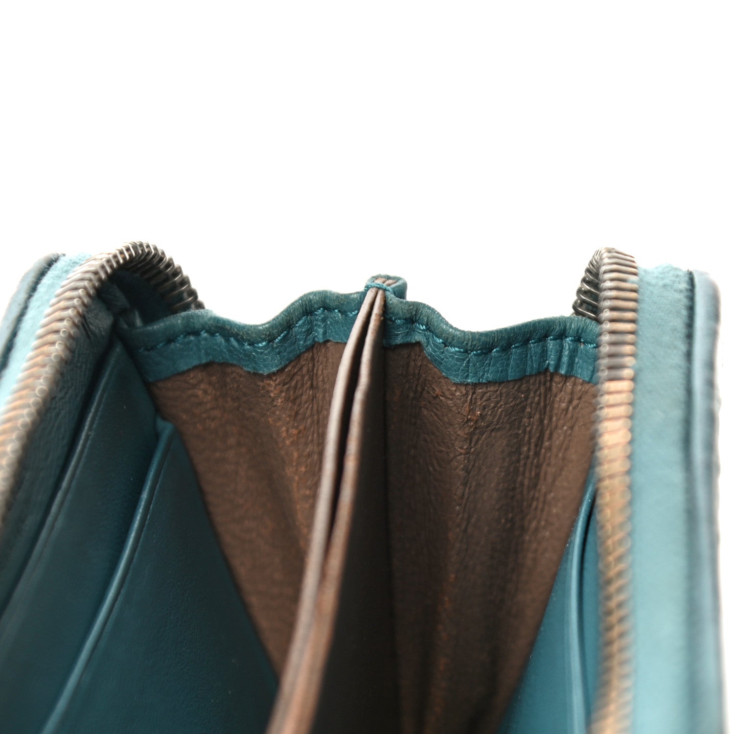 Bottega Veneta Nappa Intrecciato Zip Around Coin Purse Lagoon 14 of 22