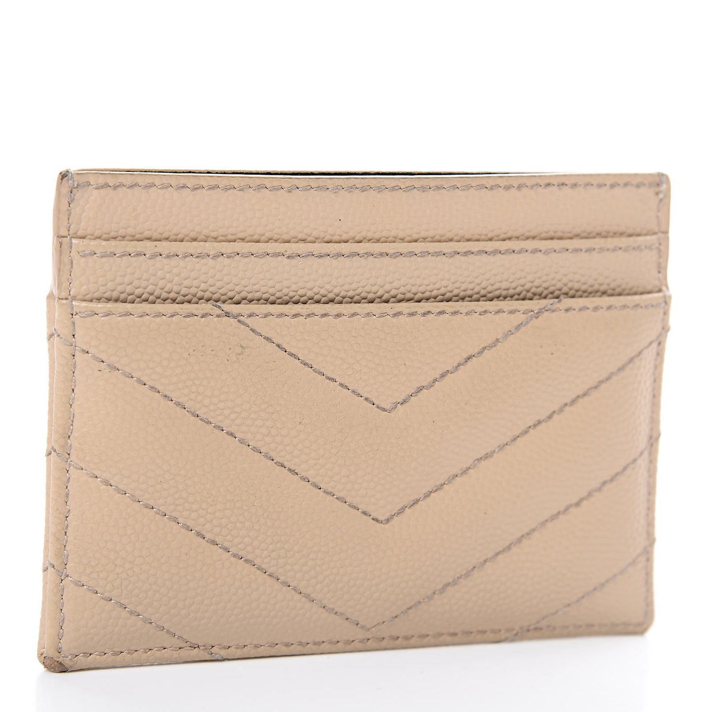 Grain De Poudre Matelasse Chevron Monogram Credit Card Case Cork