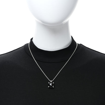 David Yurman Sterling Silver Diamond Black Onyx 14mm Chatelaine Pendant Necklace 2 of 4
