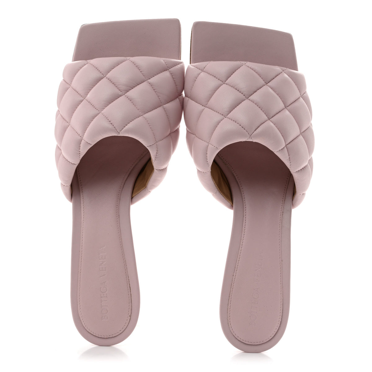 Nappa Padded Kitten Heel Mule Sandals 39 Cameo
