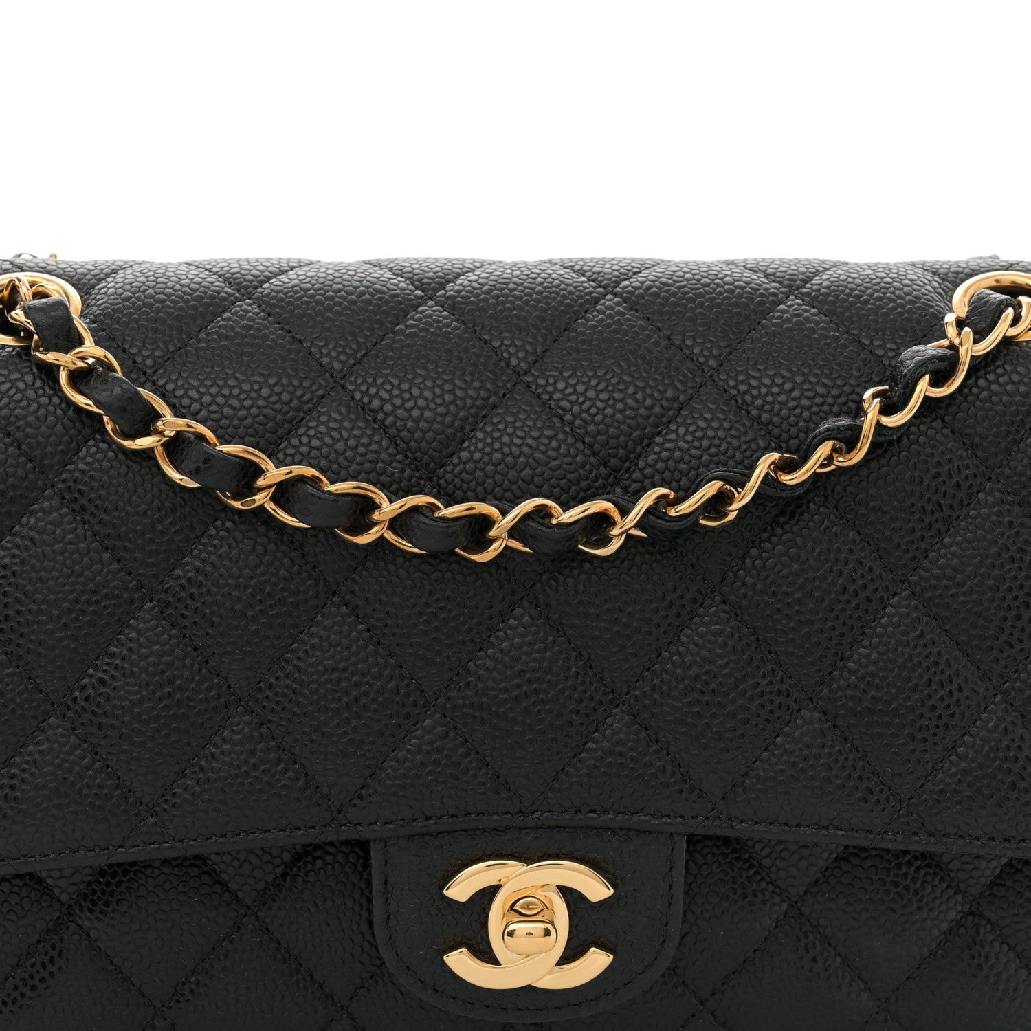 Chanel Caviar Quilted Medium Double Flap Black 8 of 12