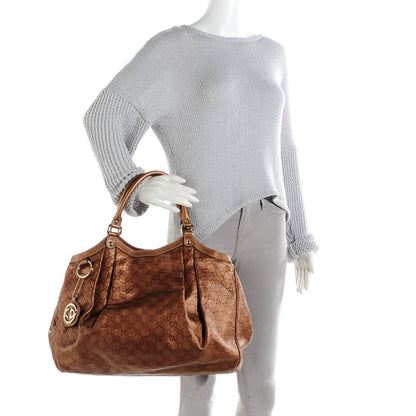 Gucci Guccissima Large Sukey Tote Bronze 2 of 9