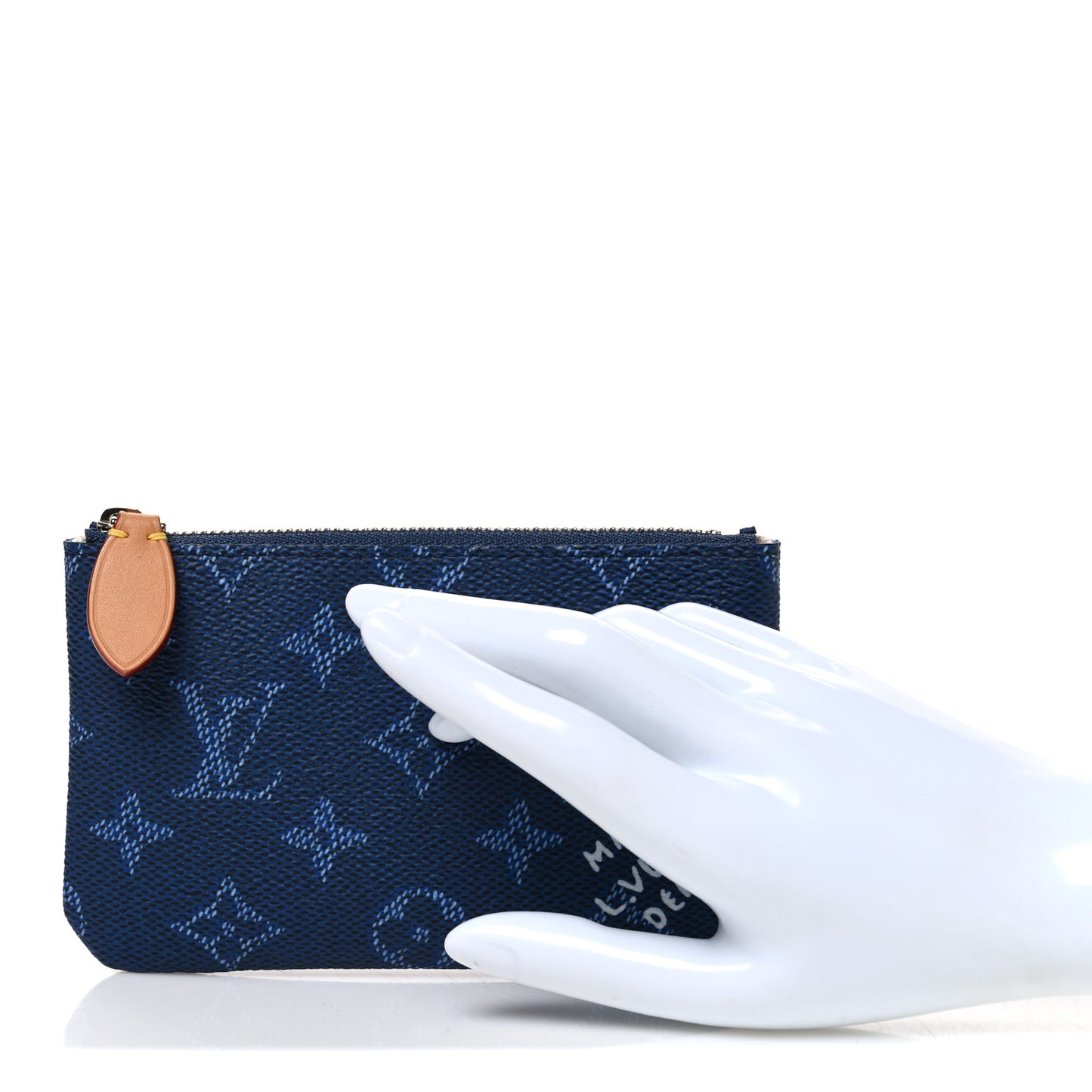 Monogram Heritage Key Pouch S Ocean Blue