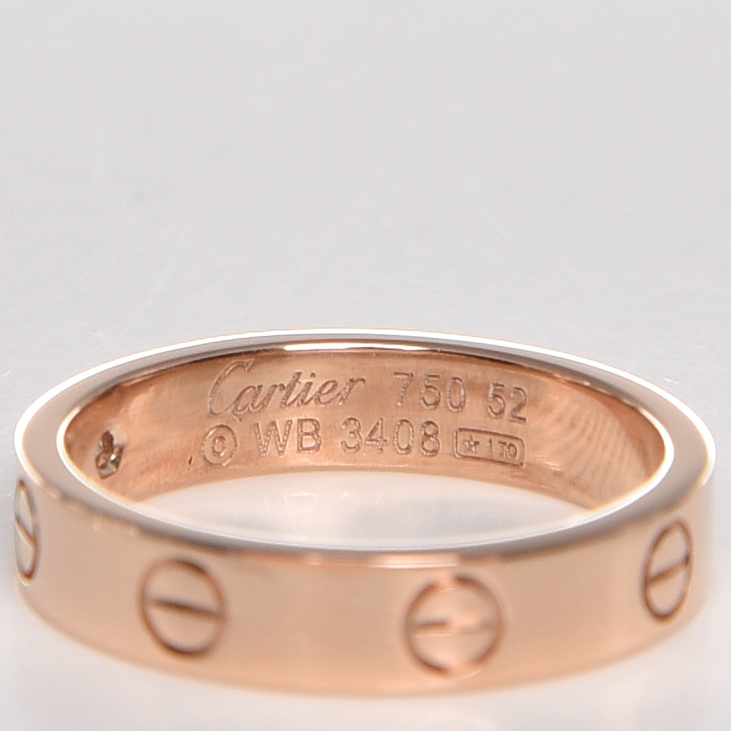 Cartier 18K Pink Gold Diamond 4mm LOVE Ring 50 5.25 4 of 5