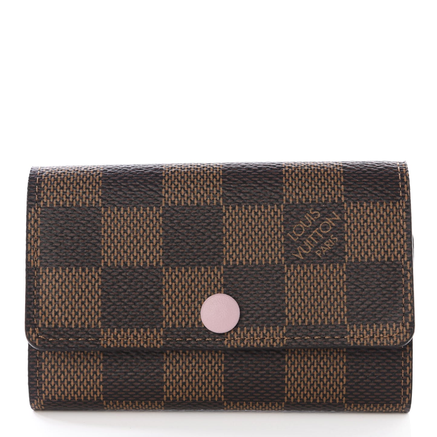 Damier Ebene Multicles 6 Key Holder Rose Ballerine