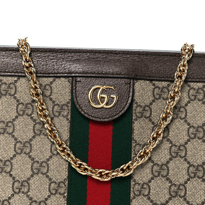 Gucci GG Supreme Monogram Web Medium Ophidia Chain Shoulder Bag Brown 15 of 19