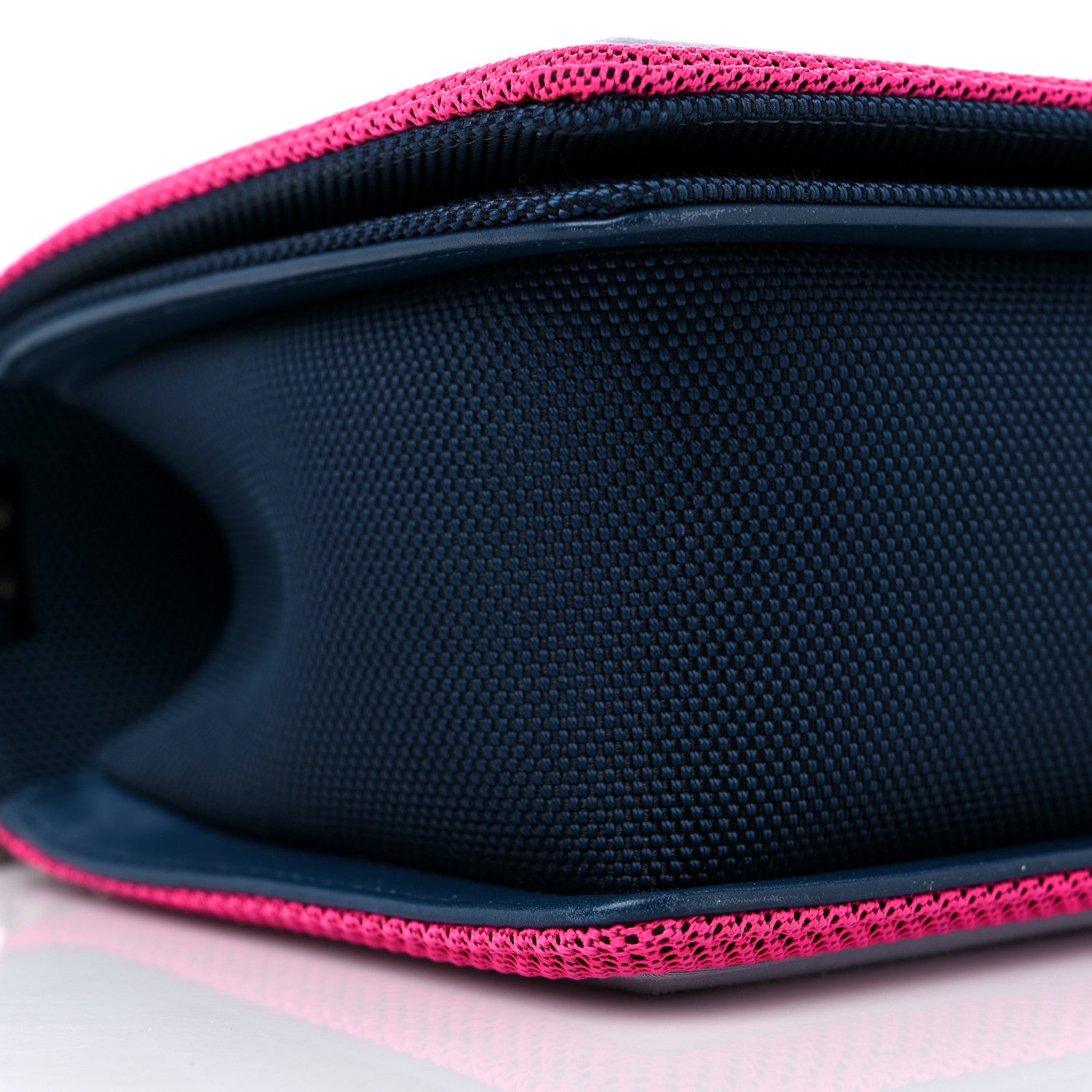 Chanel Canvas Quilted Medium Fluo Boy Flap Dark Navy Fuchsia Grey 9 of 10