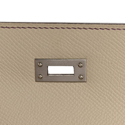 Hermes Epsom Bi-Color Horseshoe Kelly Sellier 25 Craie Anemone 11 of 14