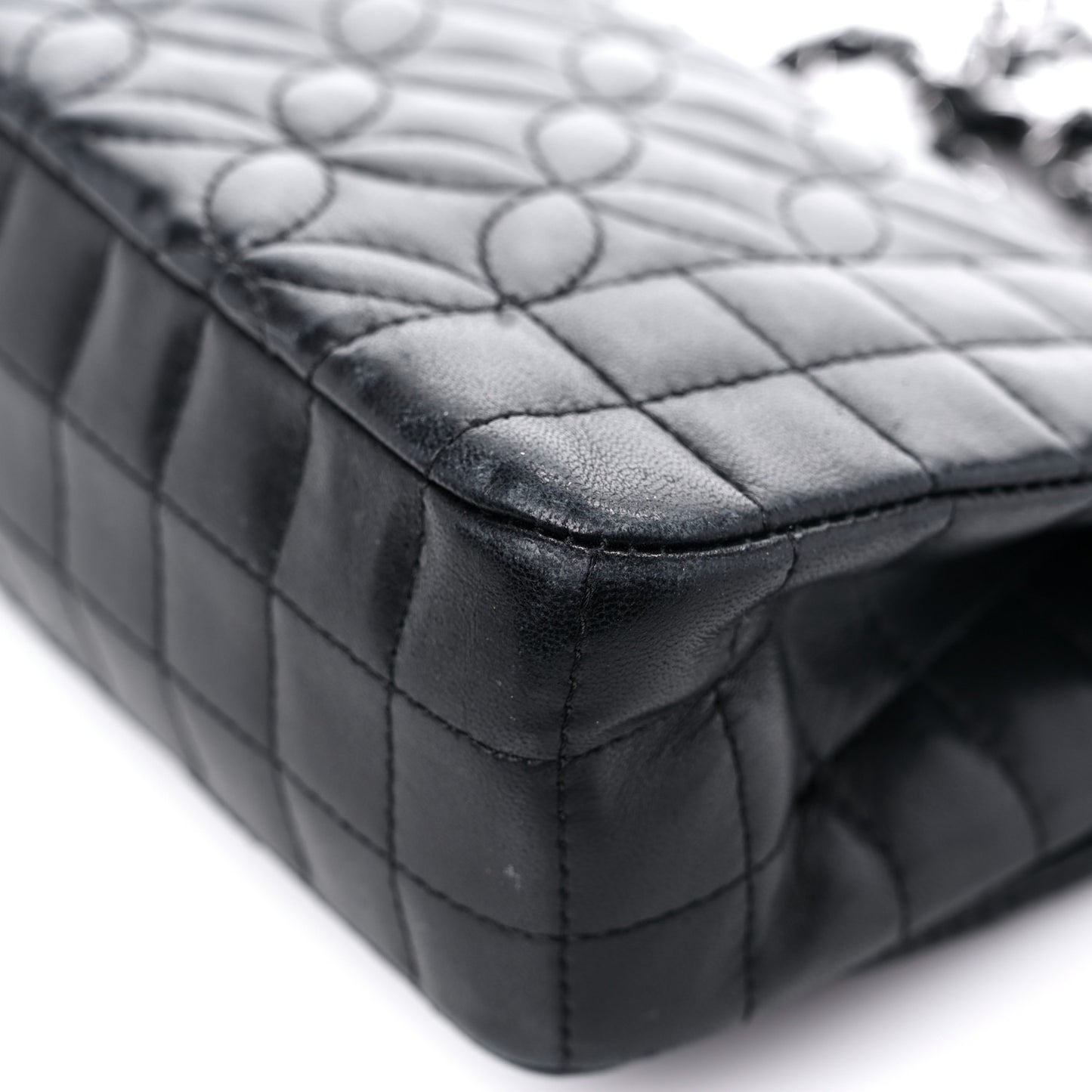 Lambskin Mini Lady Graphic Flap Black