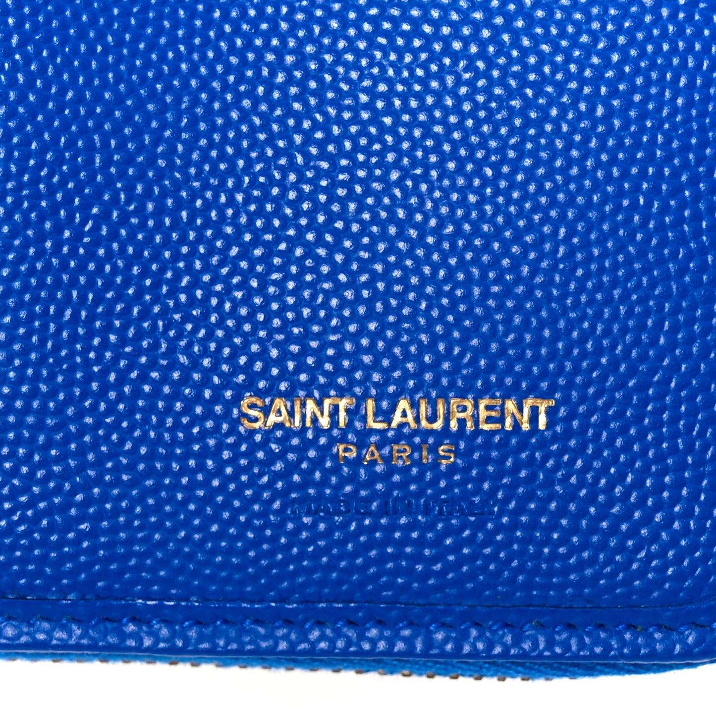 Grain De Poudre Matelasse Chevron Monogram Compact Zip Around Wallet Bleu Majorelle
