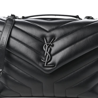 Saint Laurent Calfskin Y Quilted Monogram Small Loulou Chain Satchel Black 10 of 10