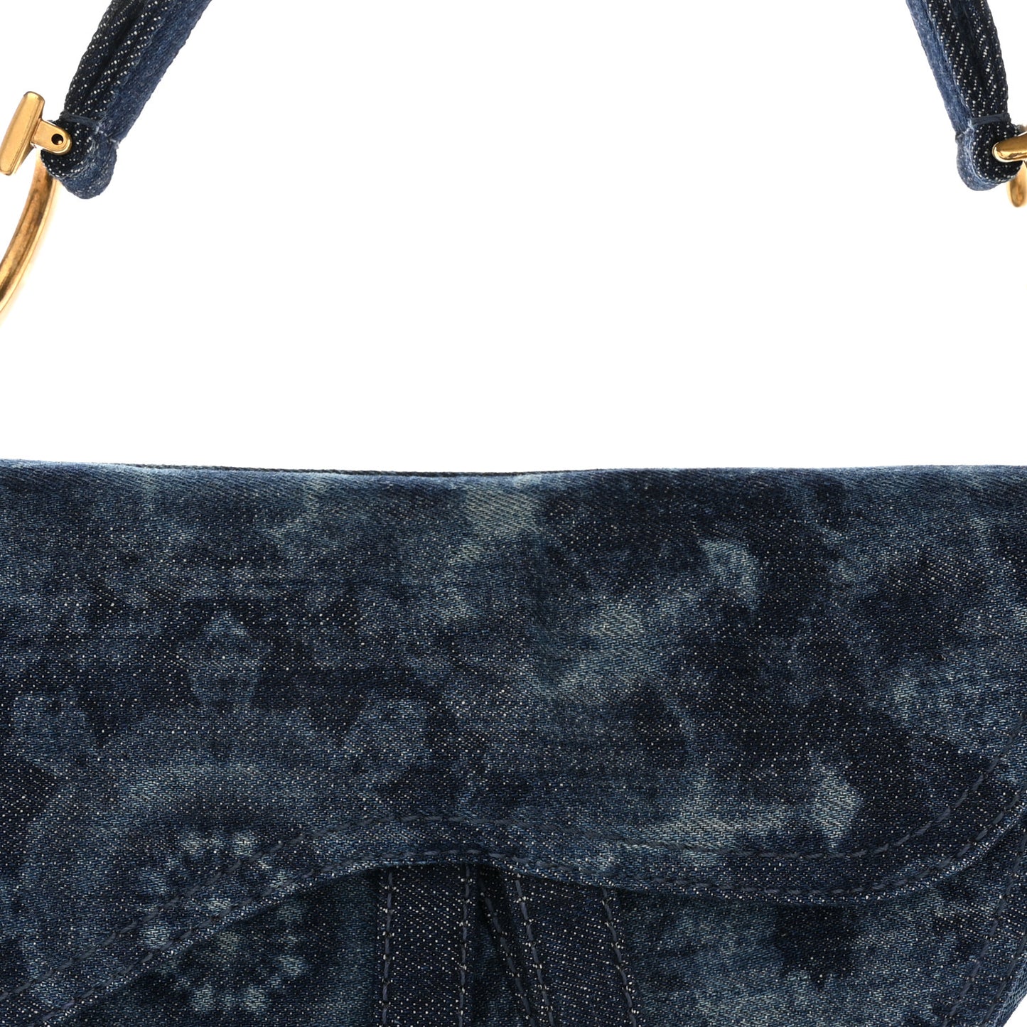 Denim Tie Dye Saddle Bag Blue
