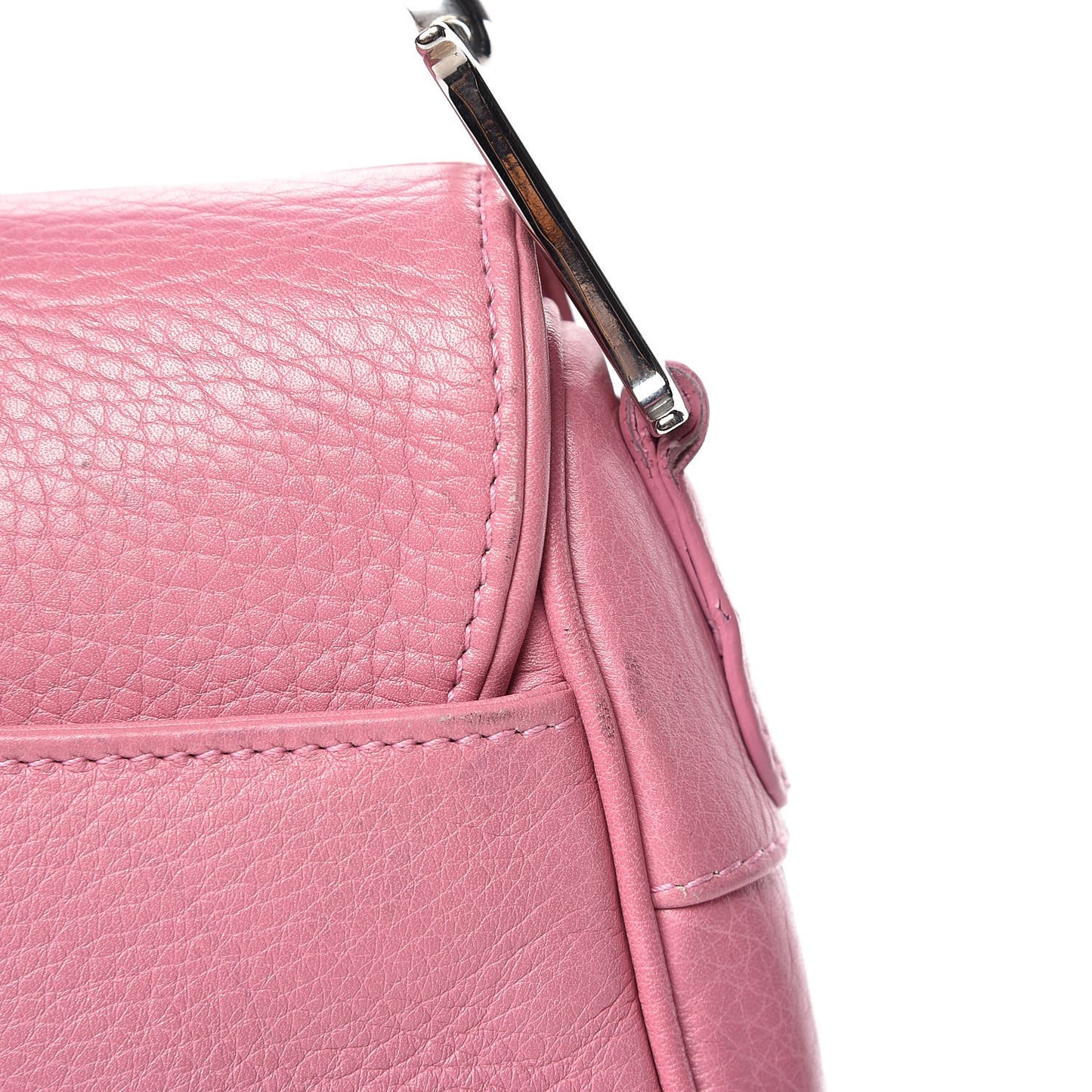 Calfskin Embroidered Romantic Flowers Saddle Bag Pink