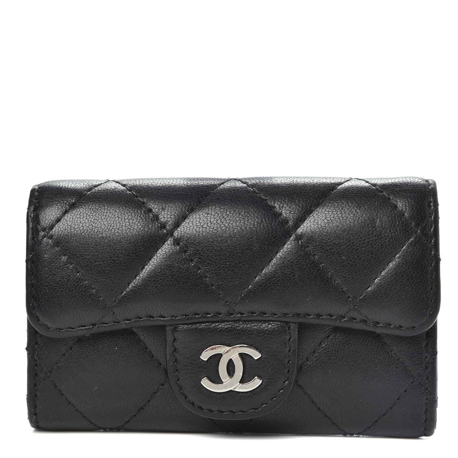 Chanel Lambskin Quilted 6 Key Holder Black 1 of 9