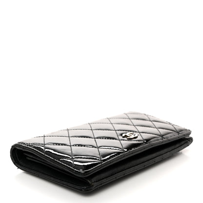 Chanel Patent Calfskin Quilted Yen Wallet Black 4 of 11