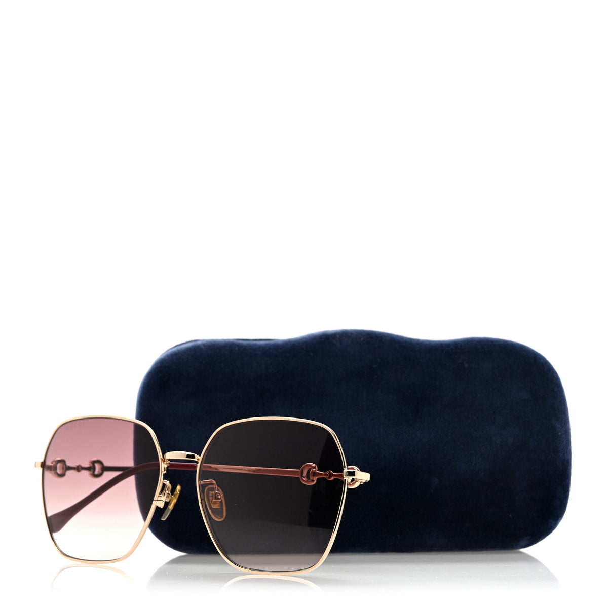 Metal Horsebit Square Sunglasses GG0882SA Gold