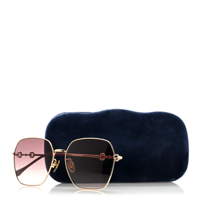 Gucci Metal Horsebit Square Sunglasses GG0882SA Gold 8 of 8