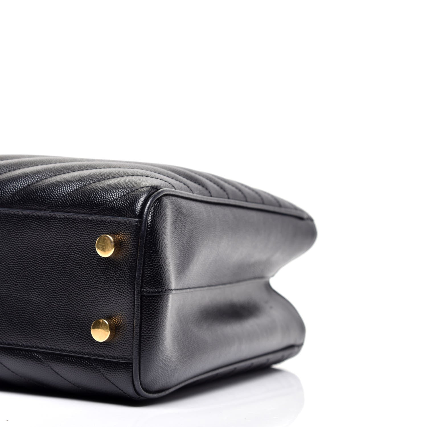 Saint Laurent Grain De Poudre Matelasse Chevron Monogram Shopping Bag Black 9 of 9