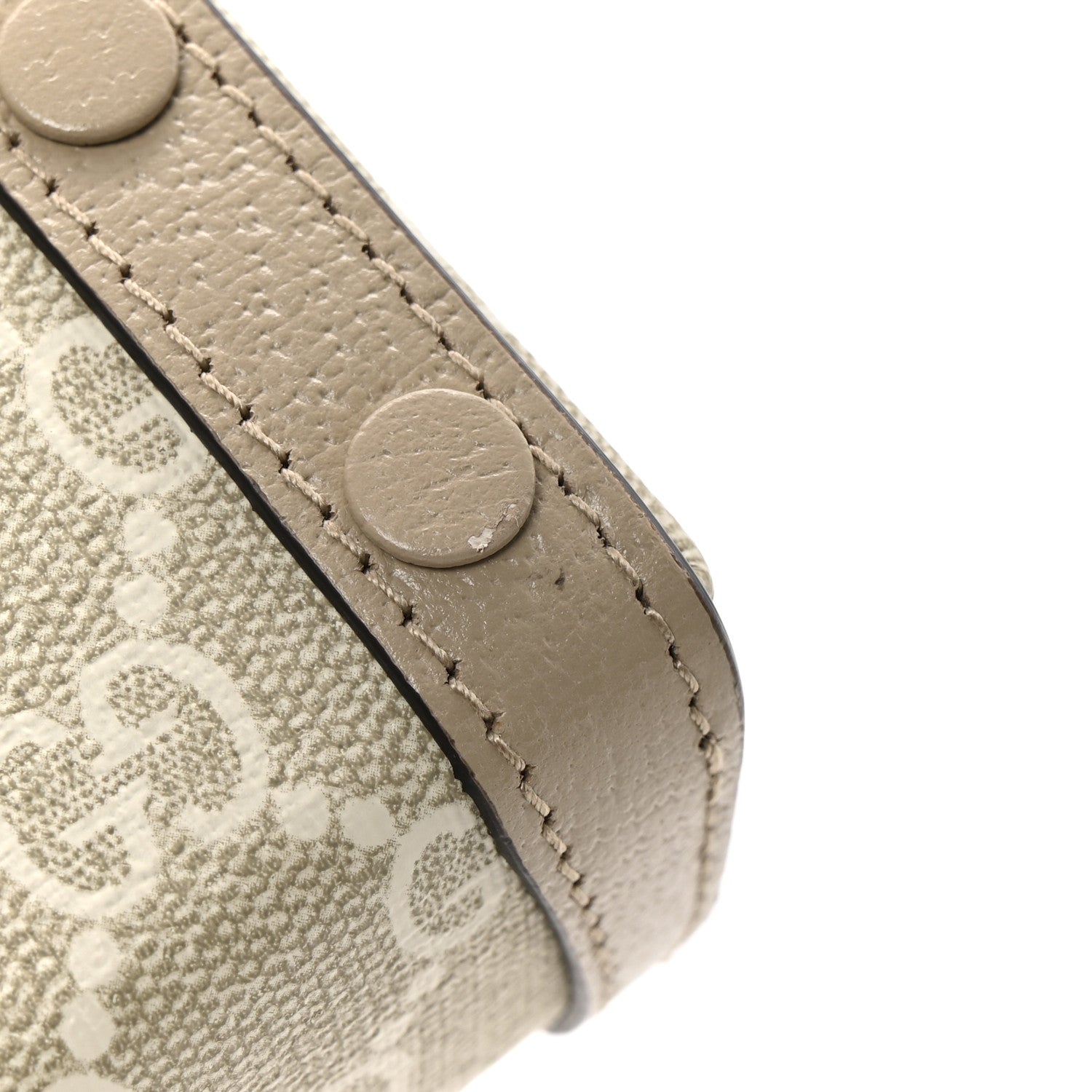 Gucci GG Supreme Monogram Textured Dollar Calfskin Mini Horsebit 1955 Shoulder Bag Beige Mystic White Oatmeal 12 of 13