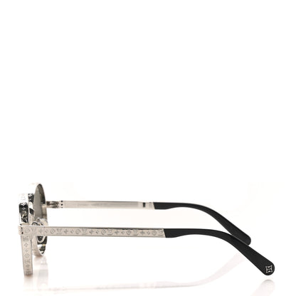 Louis Vuitton Metal Engraved The LV Round Sunglasses Z1764U Silver 2 of 5