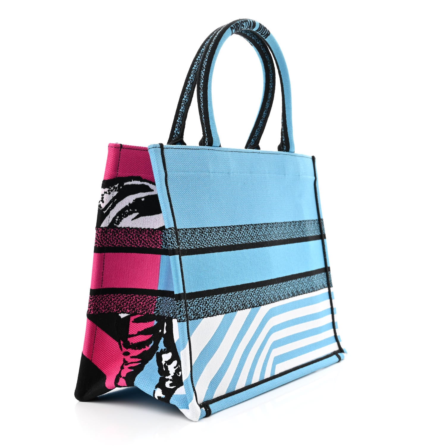 Christian Dior Canvas Embroidered Medium Jungle Pop Book Tote Blue 3 of 11