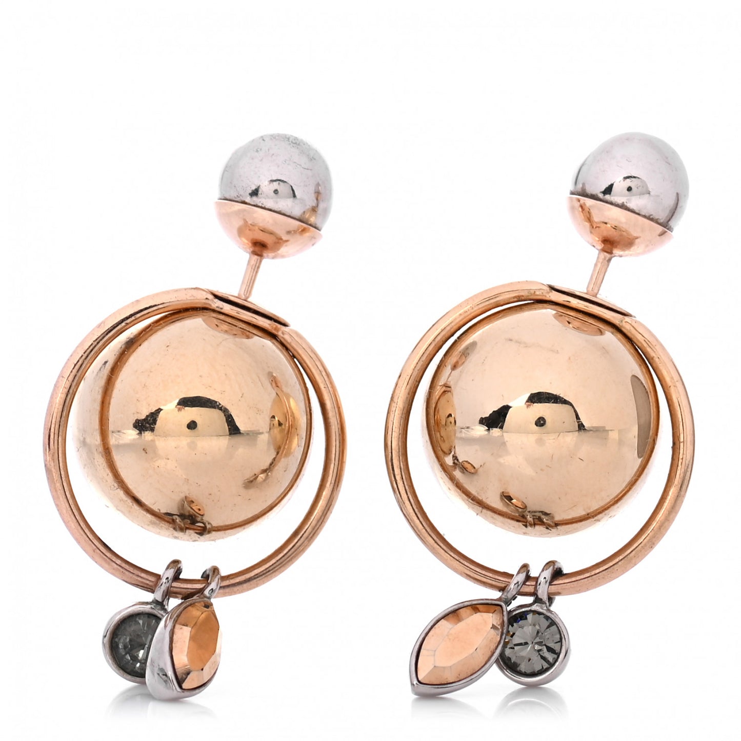 Pearl Crystal Mise En Dior Tribal Dangle Earrings Gold Silver
