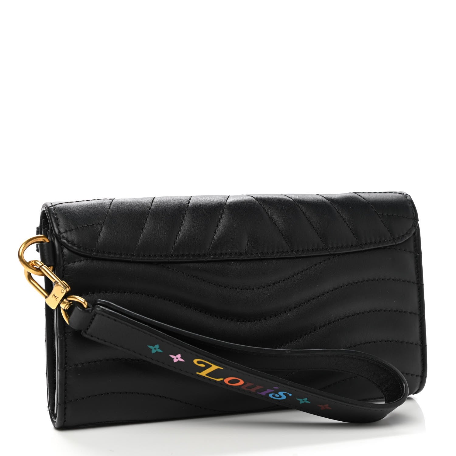 Louis Vuitton Calfskin New Wave Long Wallet Black 3 of 6