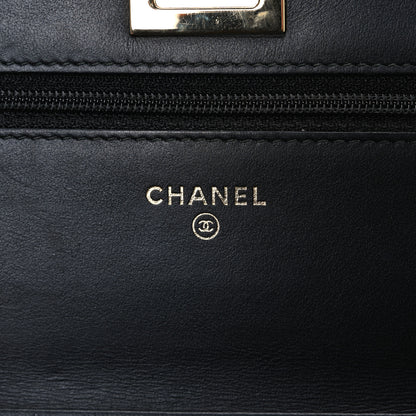 Chanel Aged Calfskin Quilted Reissue Wallet On Chain WOC Beige Black 6 of 12