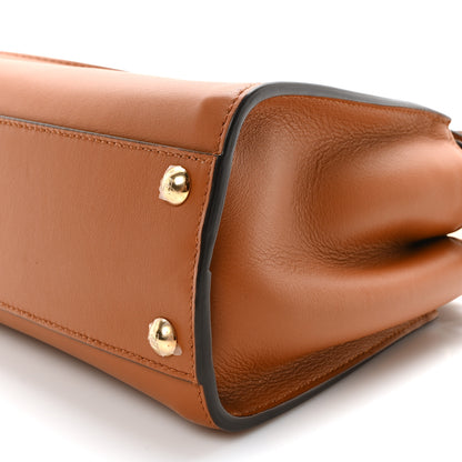 Fendi Vitello Seta Canvas FF Embroidered Mini Peekaboo Iconic Satchel Brandy Amazzonia 9 of 9