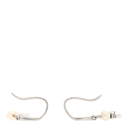 Tiffany Sterling Silver Pearl Flower Drop Earrings 3 of 4