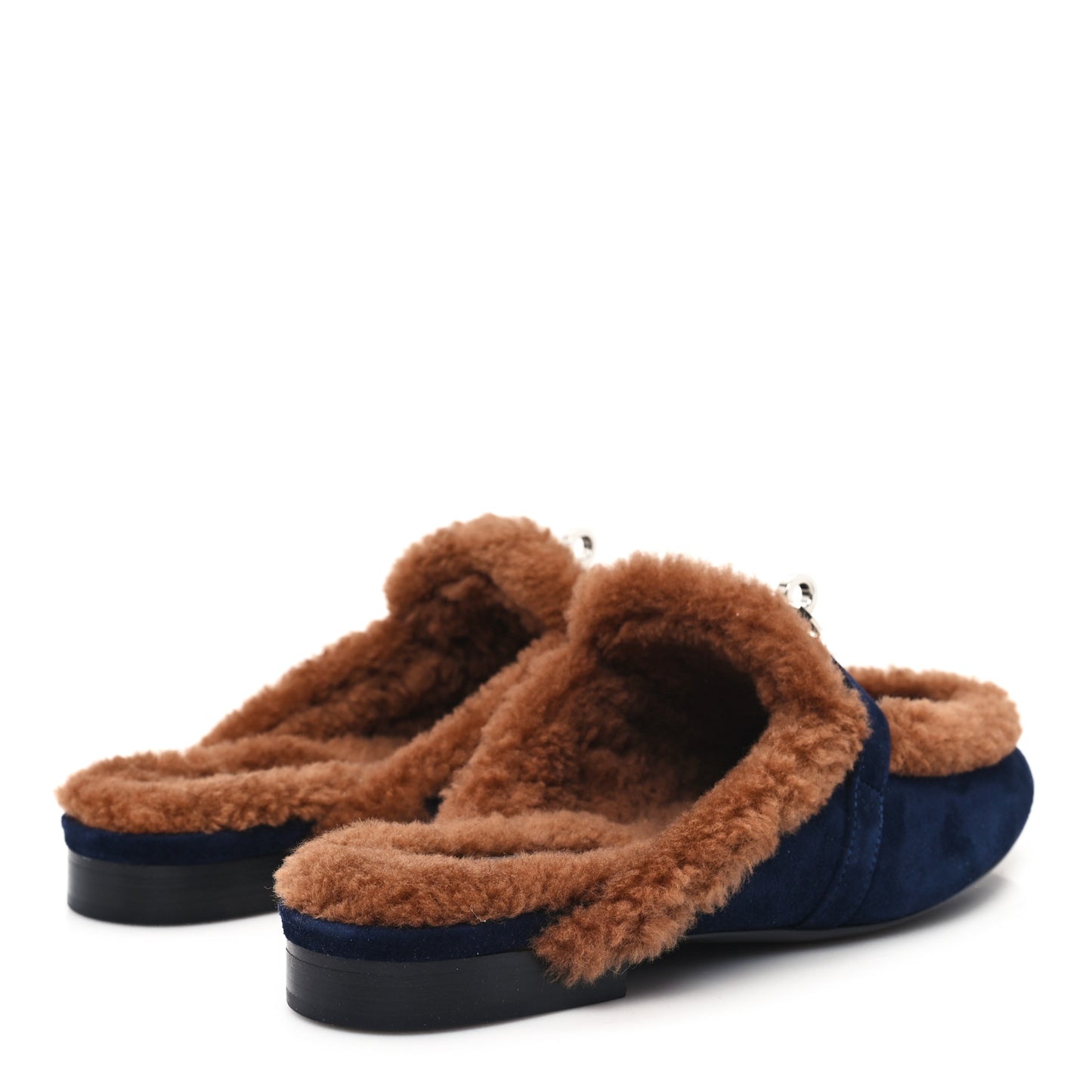 Suede Goatskin Woolskin Womens Oz Mules 37 Marine Gold