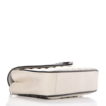 Saint Laurent Sheepskin Tri-Quilt Monogram Medium Soft Envelope Bag White Black 4 of 10