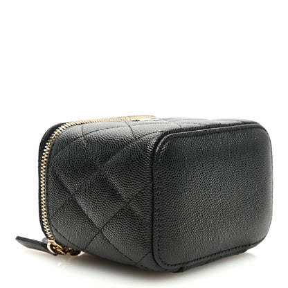 Chanel Caviar Quilted Mini Vanity Case With Chain Black 4 of 11