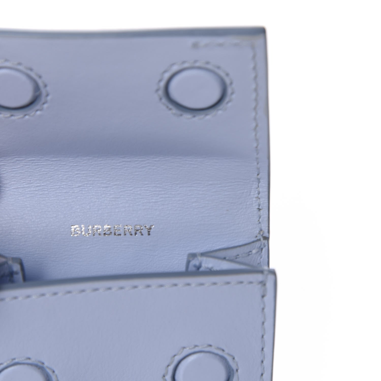 Burberry Calfskin Horseferry Print Card Case Lanyard Pale Blue 8 of 8
