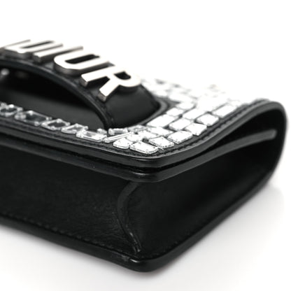 Christian Dior Smooth Calfskin Embroidered Mosaic of Mirrors Mini J'Adior Chain Flap Bag Black 8 of 8