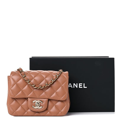 Chanel Lambskin Quilted Mini Square Flap Brown 9 of 10