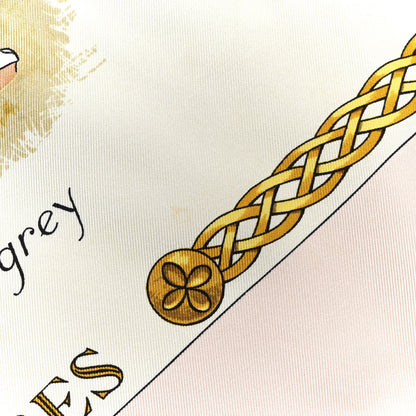 Hermes Silk Les Robes Scarf 90 Pink White 8 of 9