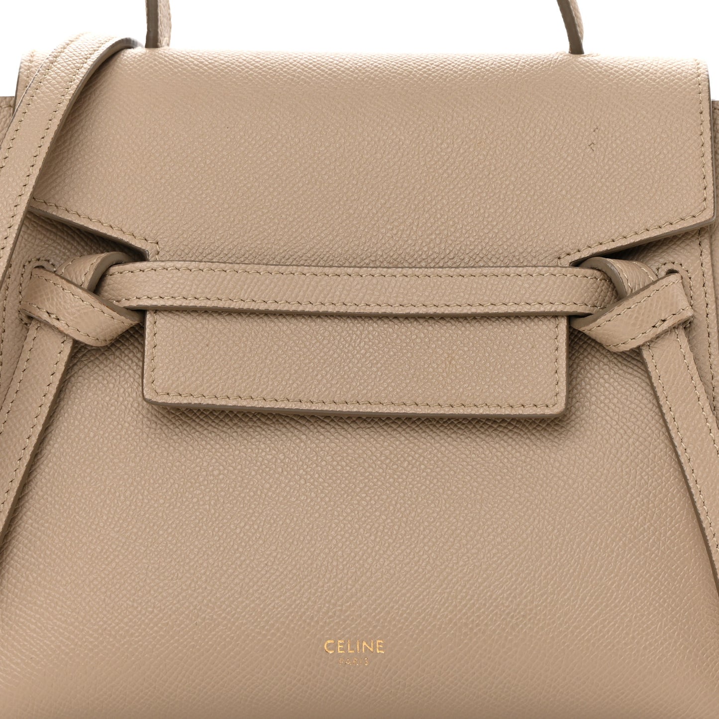 Grained Calfskin Nano Belt Bag Light Taupe